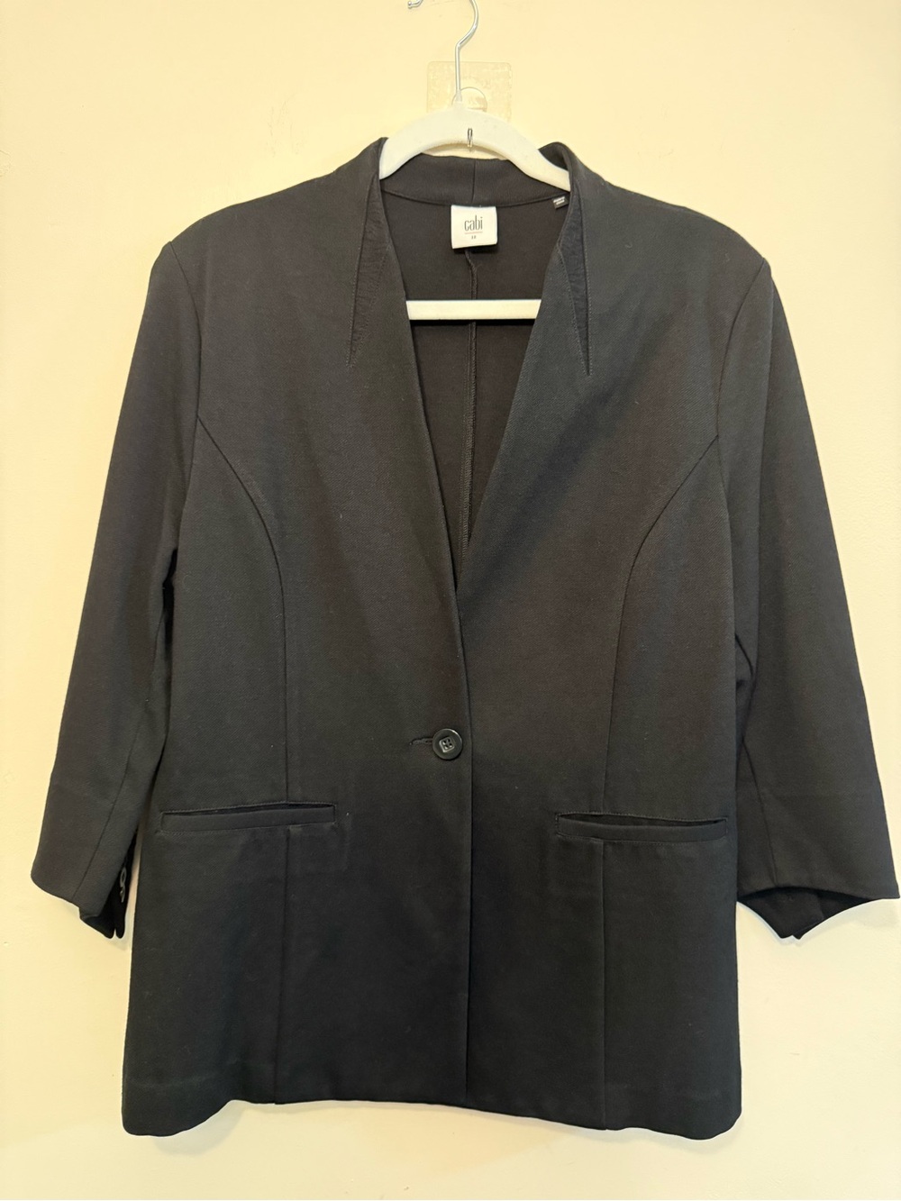 Cabi Blazer 3026 Turner Black Single Button Collarless Womens Size 12 - Picture 2 of 7